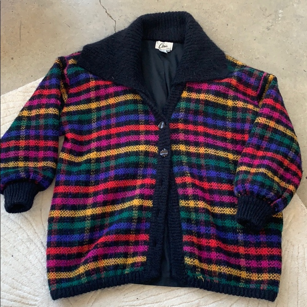 Vintage 80s Wool Rainbow Sweater